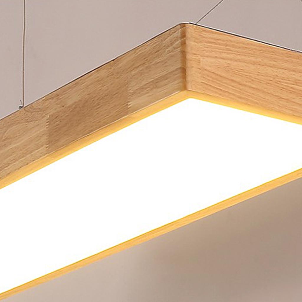 Nordic Rectangle Wood LED Dimmable Pendant Light | VAXLAMP