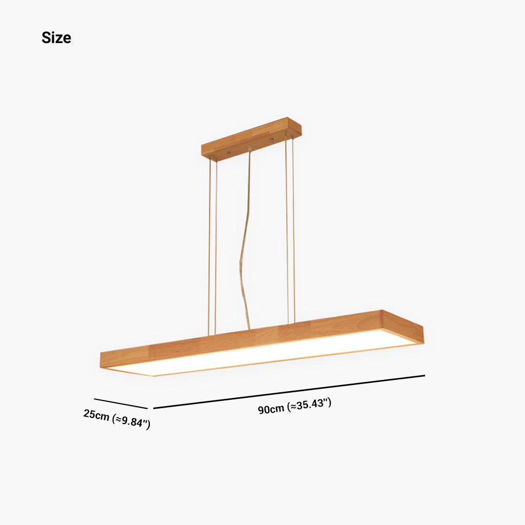 Nordic Rectangle Wood LED Dimmable Pendant Light | VAXLAMP