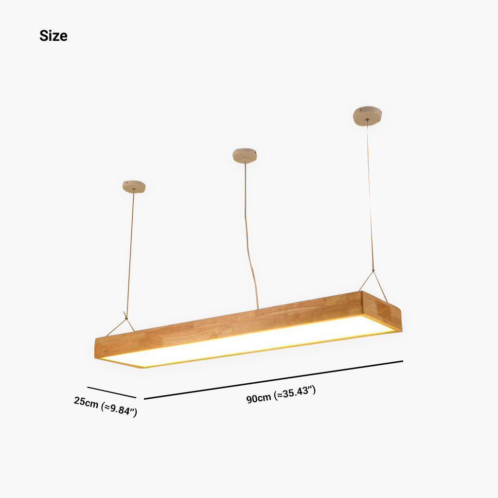 Nordic Rectangle Wood LED Dimmable Pendant Light | VAXLAMP
