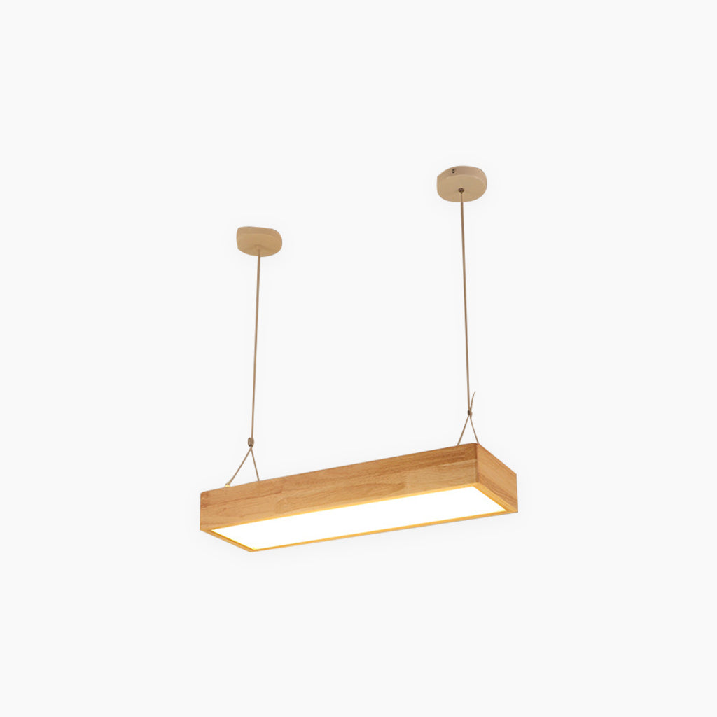 Nordic Rectangle Wood LED Dimmable Pendant Light | VAXLAMP