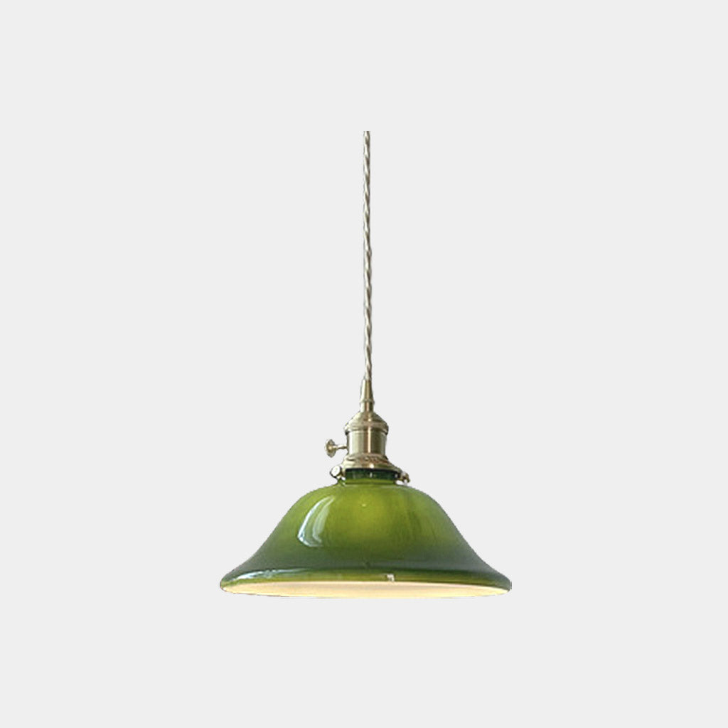 Pendant Light Retro Small Brass Glass