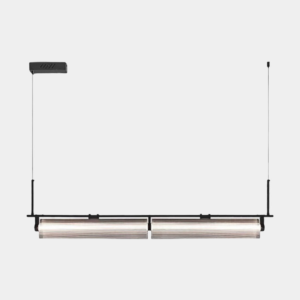 Pendant Light Ribbed Glass Linear Dimmable LED