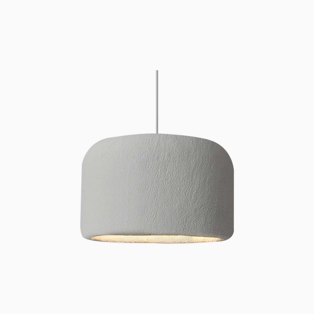 Pendant Light Round Drum Grey