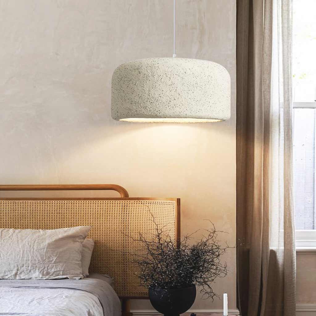 Pendant Light Round Drum Sandy Color Bedroom