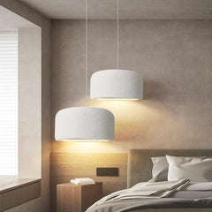 Pendant Light Round Drum White Bedroom