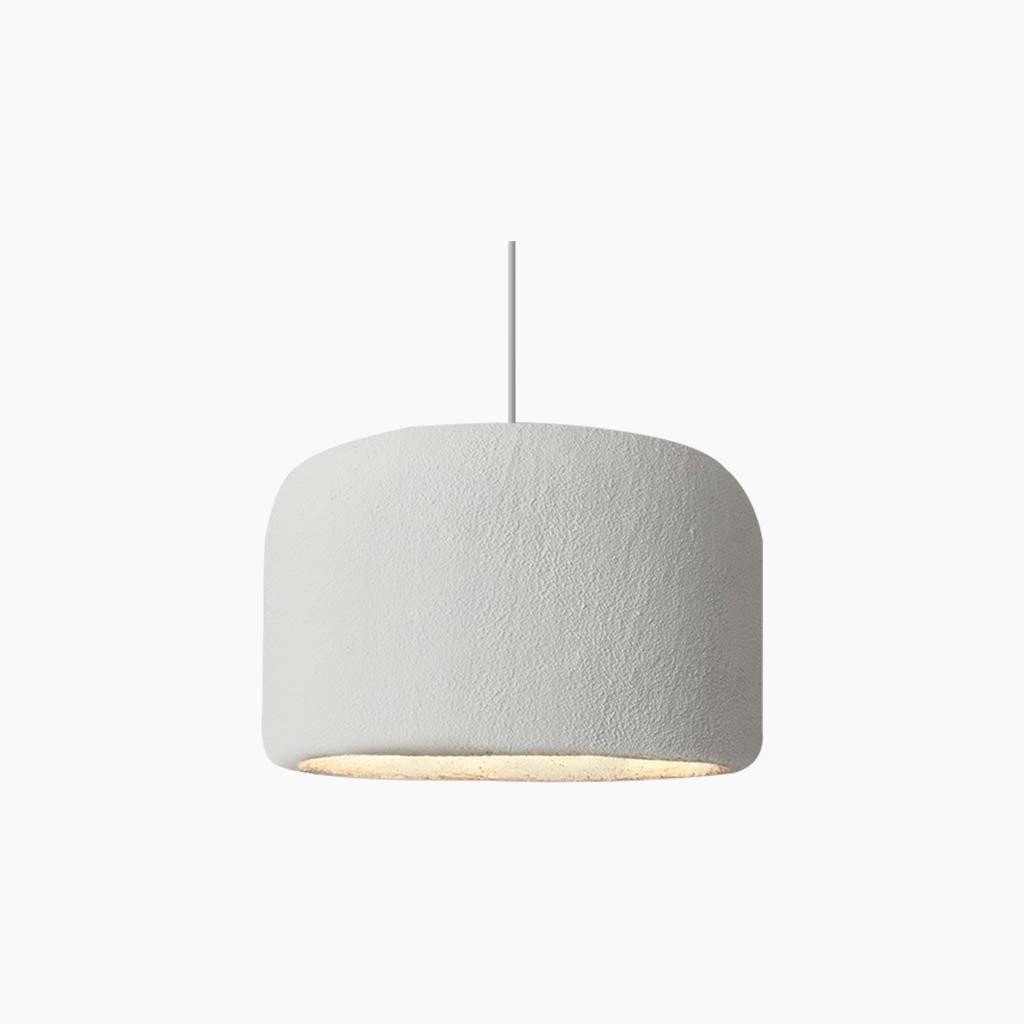 Pendant Light Round Drum White