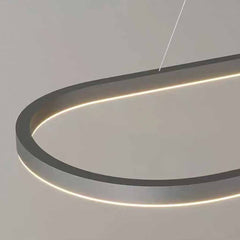 Pendant Light Simple Oval Dimmable LED, Black / White