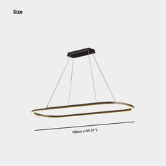 Pendant Light Simple Oval Dimmable LED, Black / White