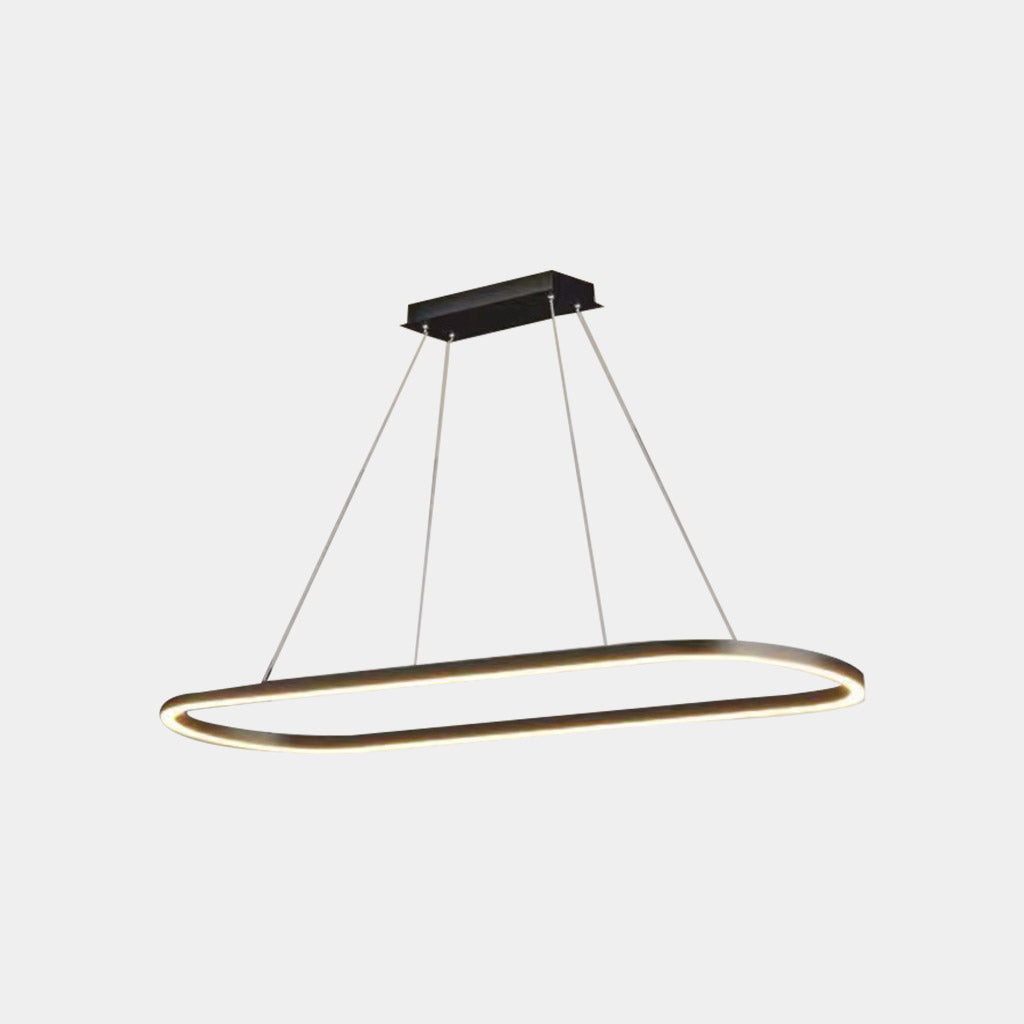 Pendant Light Simple Oval Dimmable LED Black