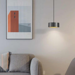 Pendant Light Small Minimalist Brass Cylinder LED Black Living Room