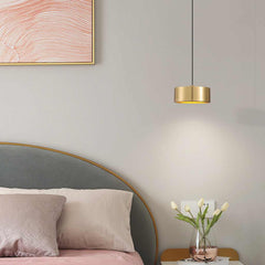 Pendant Light Small Minimalist Brass Cylinder LED Gold Bedroom