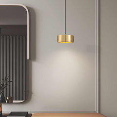 Pendant Light Small Minimalist Brass Cylinder LED Gold Dining Room