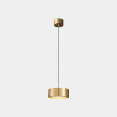 Pendant Light Small Minimalist Brass Cylinder LED Gold