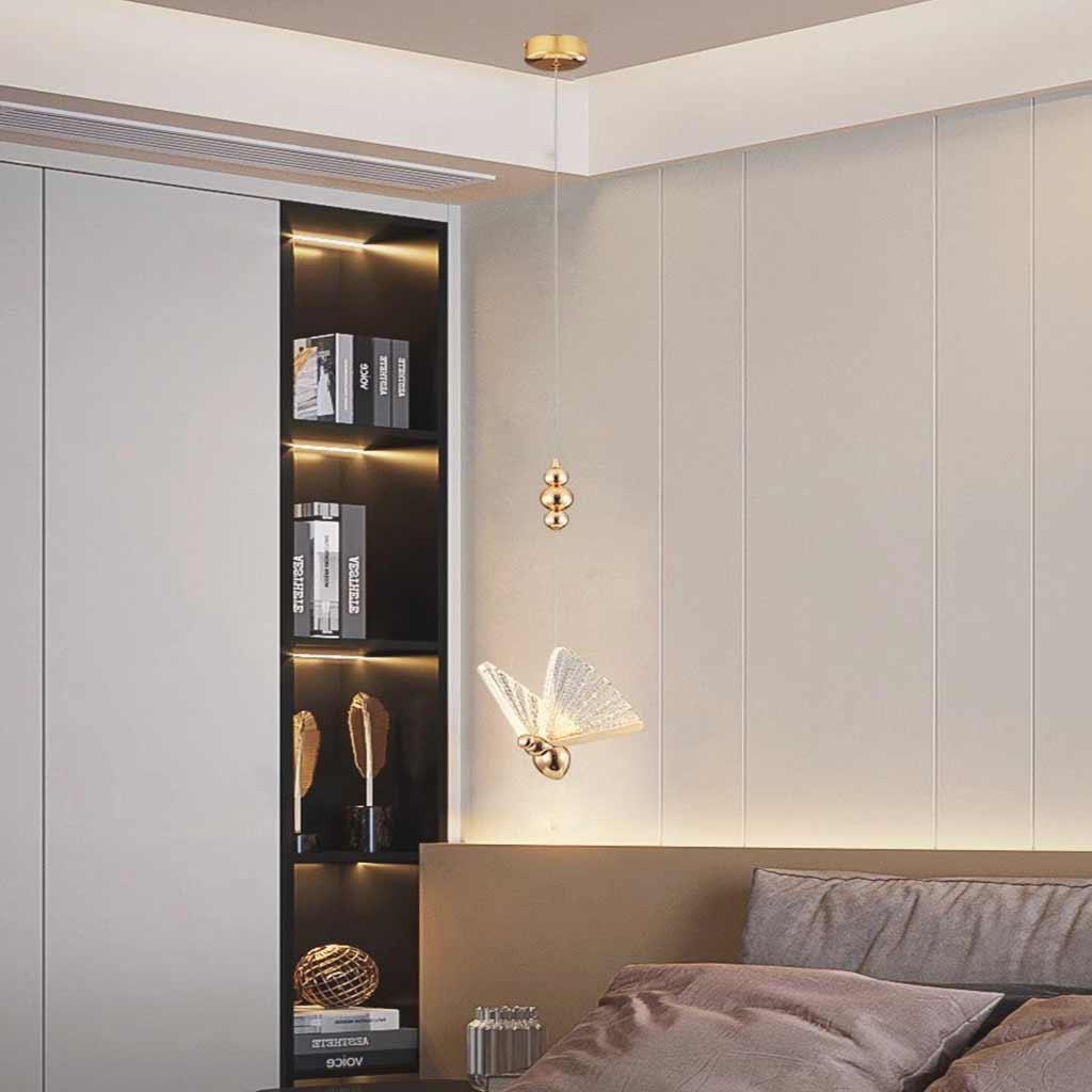 Pendant Light Small Modern Gold Acrylic Butterfly LED Room