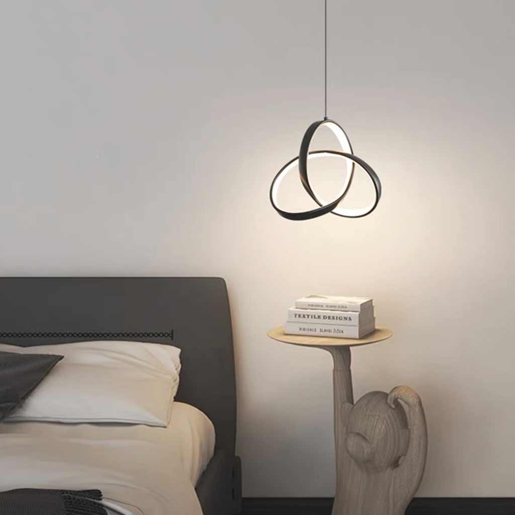 Pendant Light Small Twisted Ring Bedside Black Bedroom