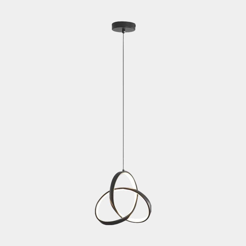 Pendant Light Small Twisted Ring Bedside Black