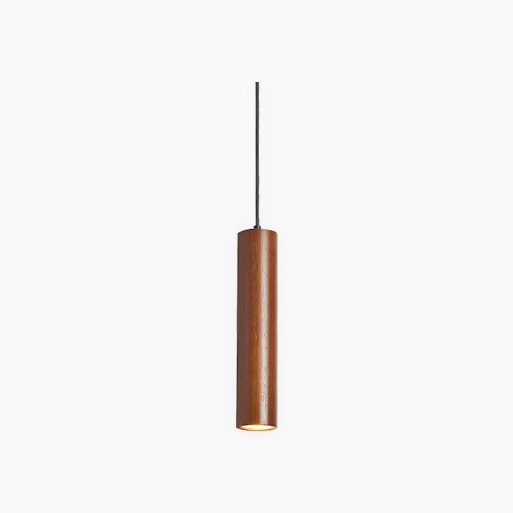 Pendant Light Spotlight Cylinder Tube Walnut Color