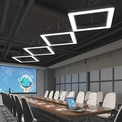 Hanglamp vierkant LED voor sportschool/kantoor, zwart