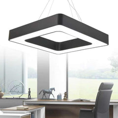 Hanglamp vierkant LED voor sportschool/kantoor, zwart