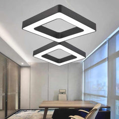 Hanglamp vierkant LED voor sportschool/kantoor, zwart