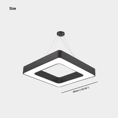Hanglamp vierkant LED voor sportschool/kantoor, zwart