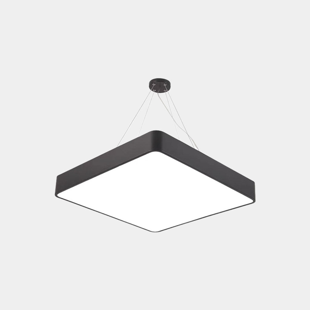 Lámpara Colgante Cuadrada LED para Gimnasio/Oficina, Negro
