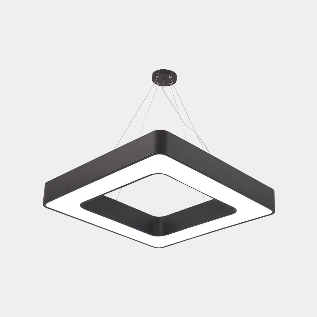 Hanglamp vierkant LED voor sportschool/kantoor, zwart