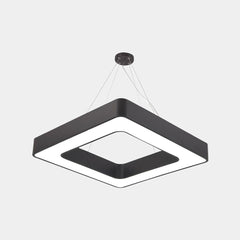 Hanglamp vierkant LED voor sportschool/kantoor, zwart