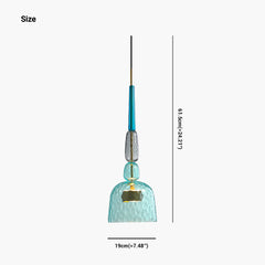 Pendant Light Stained Glass Bell Blue Size
