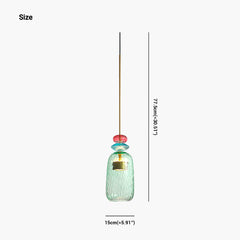 Pendant Light Stained Glass Bell Green Size