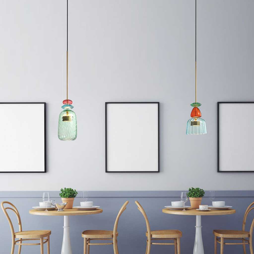 Pendant Light Stained Glass Bell Restaurant