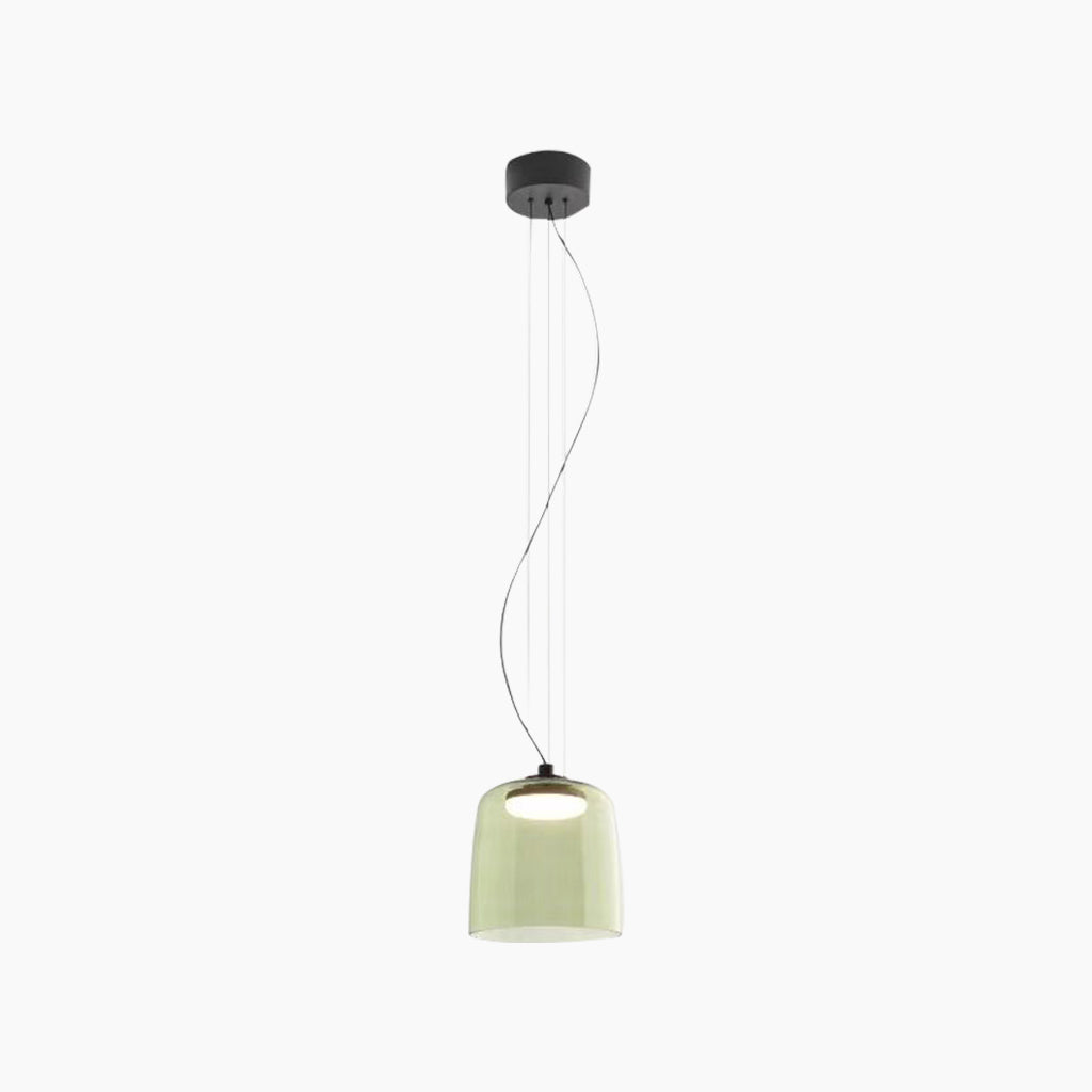 Pendant Light Tiered Glass LED Green Single