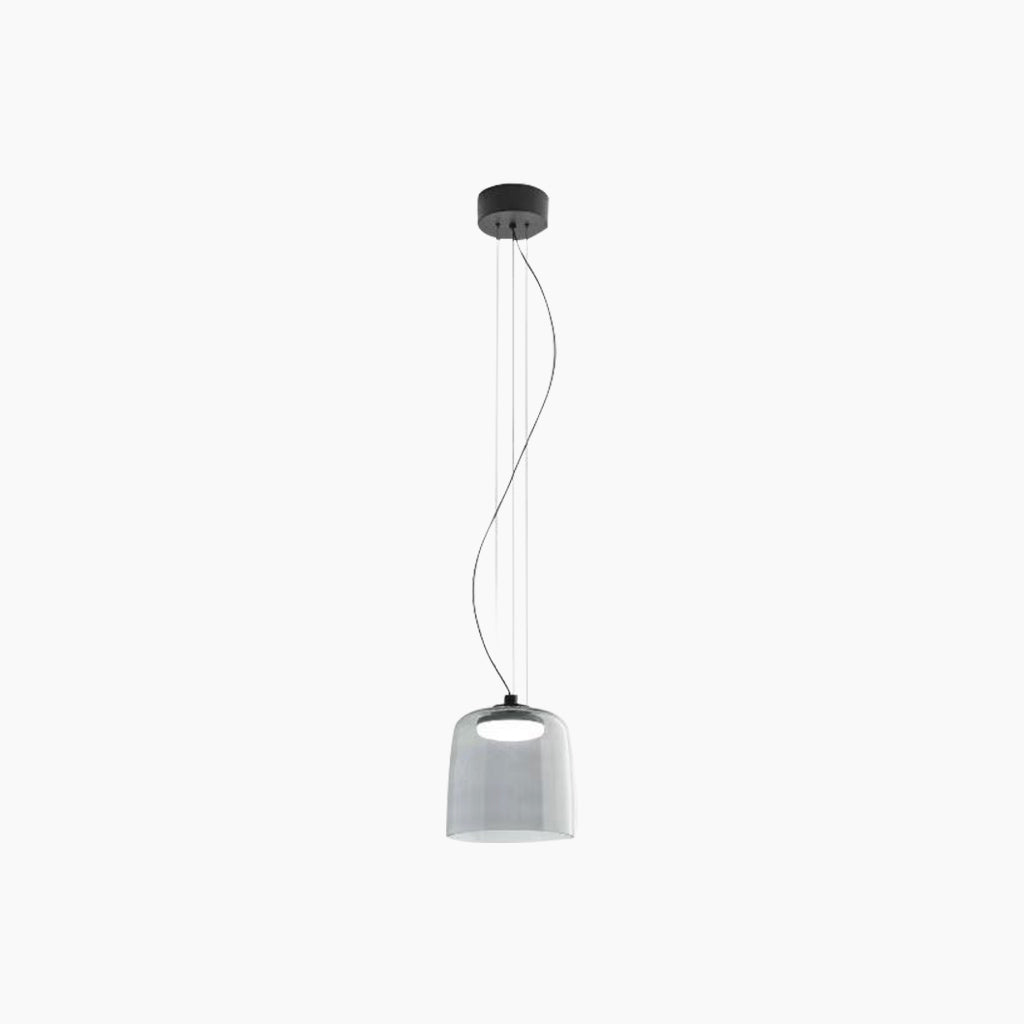 Pendant Light Tiered Glass LED Grey Single