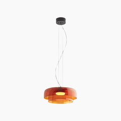 Pendant Light Tiered Glass LED Orange 2 Layer Large