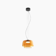 Pendant Light Tiered Glass LED Orange 2 Layer