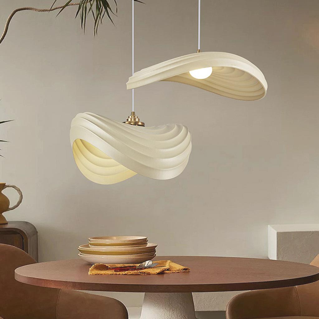 Pendant Light Unique Wabi-Sabi Beige Dining Table