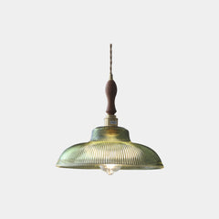 Pendant Light Vintage Brass Green