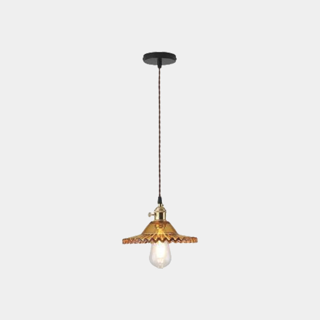Pendant Light Vintage Clear Glass Single Head Amber