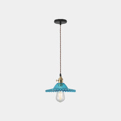 Pendant Light Vintage Clear Glass Single Head Blue