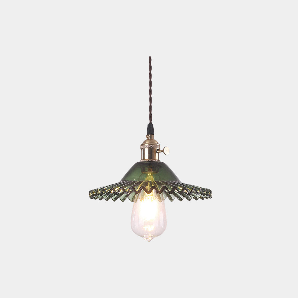 Pendant Light Vintage Clear Glass Single Head Green