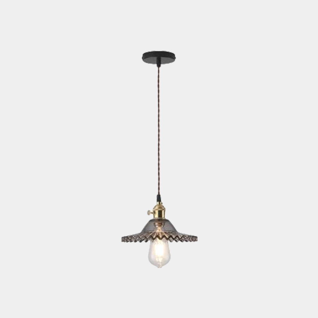 Pendant Light Vintage Clear Glass Single Head Grey