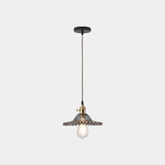 Pendant Light Vintage Clear Glass Single Head Grey