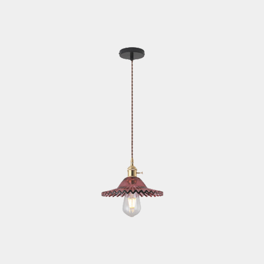 Pendant Light Vintage Clear Glass Single Head Purple