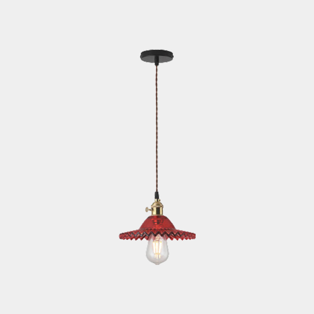 Pendant Light Vintage Clear Glass Single Head Red