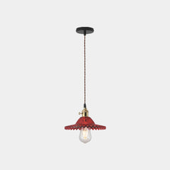 Pendant Light Vintage Clear Glass Single Head Red
