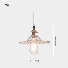 Pendant Light Vintage Clear Glass Single Head Size