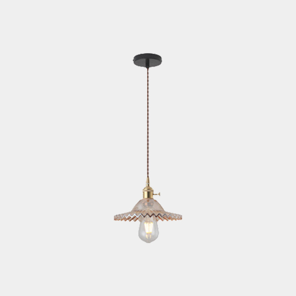 Pendant Light Vintage Clear Glass Single Head Transparent
