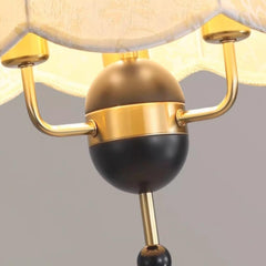 Pendant Light Vintage Metal Wood Fabric Dome Shade Detail