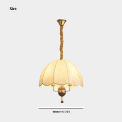 Pendant Light Vintage Metal Wood Fabric Dome Shade Size