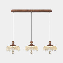 Hanglamp Vintage Houtnerf Acryl Waterdruppel